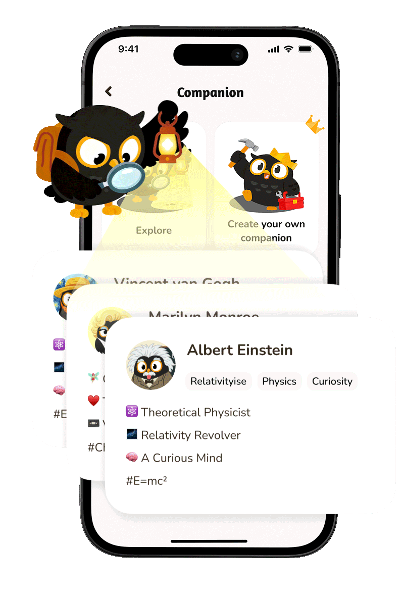Glimmo AI Companion - chat with Einstein, Chandler Bing and custom characters