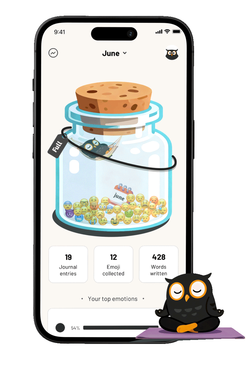 Glimmo Emoji Life Jar - your journey visualized in emojis