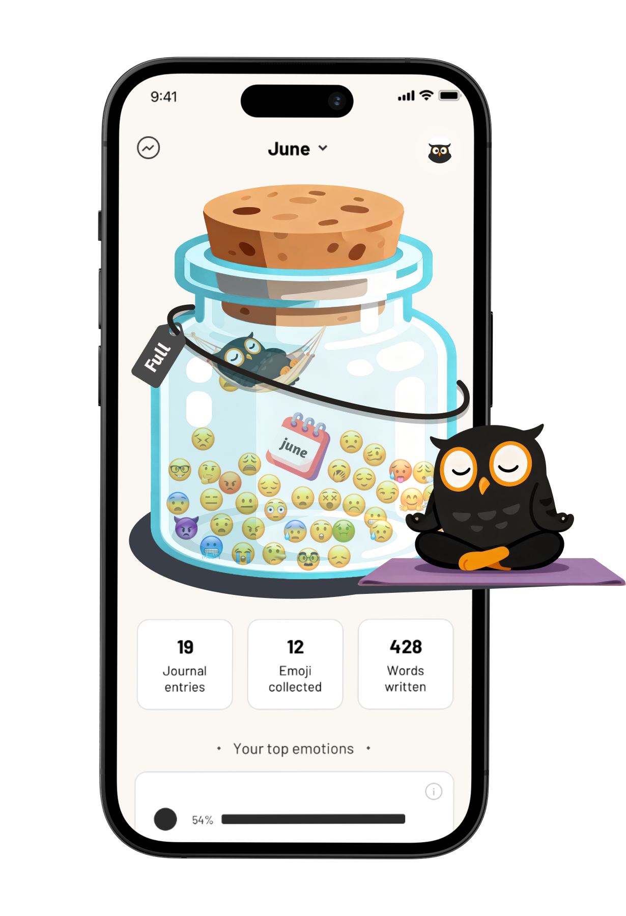 Glimmo Emoji Life Jar - your journey visualized in emojis