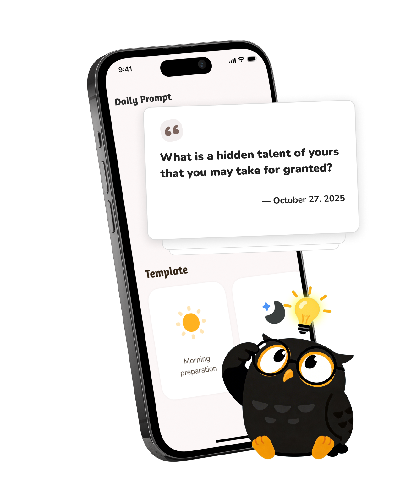 Get inspired with personalized daily prompts and templates