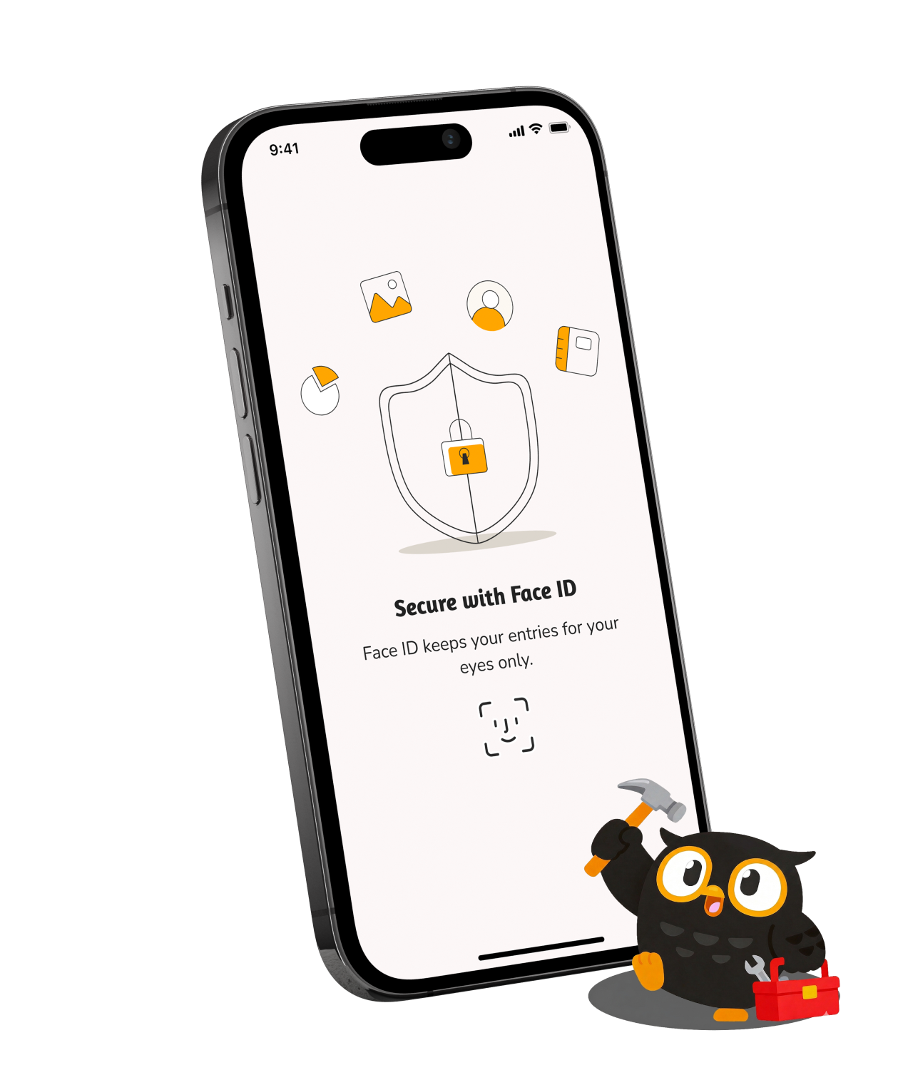 Secure and Private - data stays on your device with lock protection